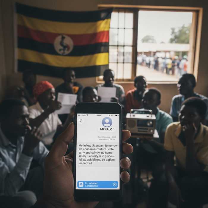 🇺🇬 Des SMS pro-Museveni envoyés aux clients de MTN en plein blackout numérique